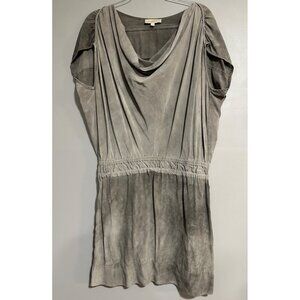 The Podolls anthropologie Ombre Silk Dress Short Sleeve Cowl Neck M